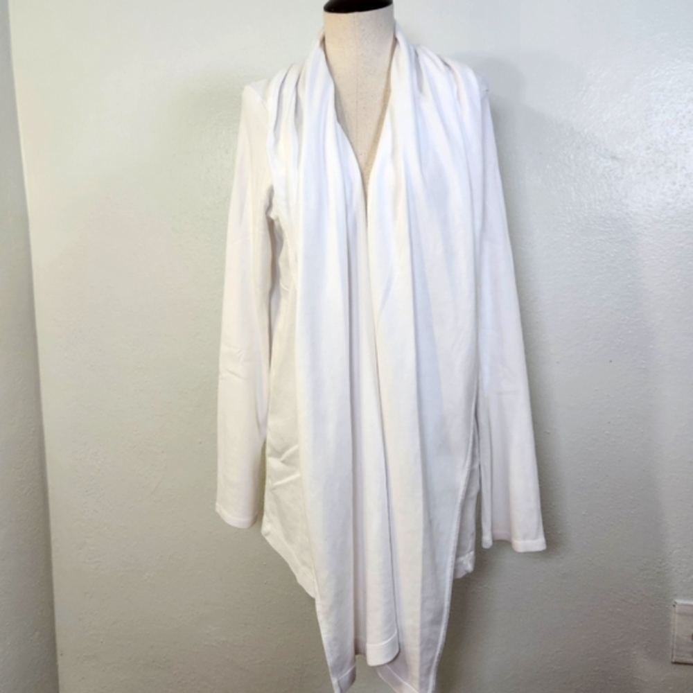 GRP1 knits Cotton White Easy Cardigan Large